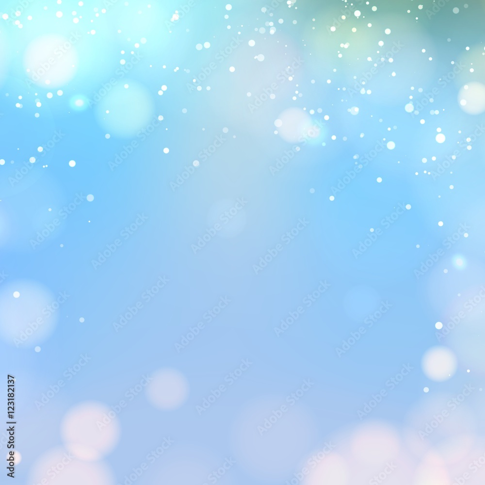 Blue bokeh abstraction with light blue background. Blue lights background. Vector illustartion.
