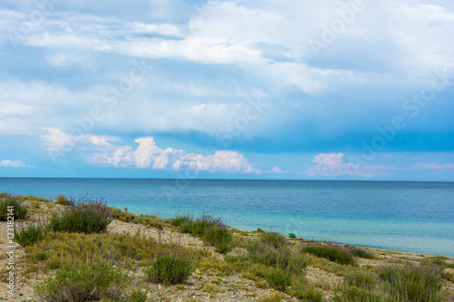 On the shore of Lake Issyk-Kul  Kyrgyzstan.