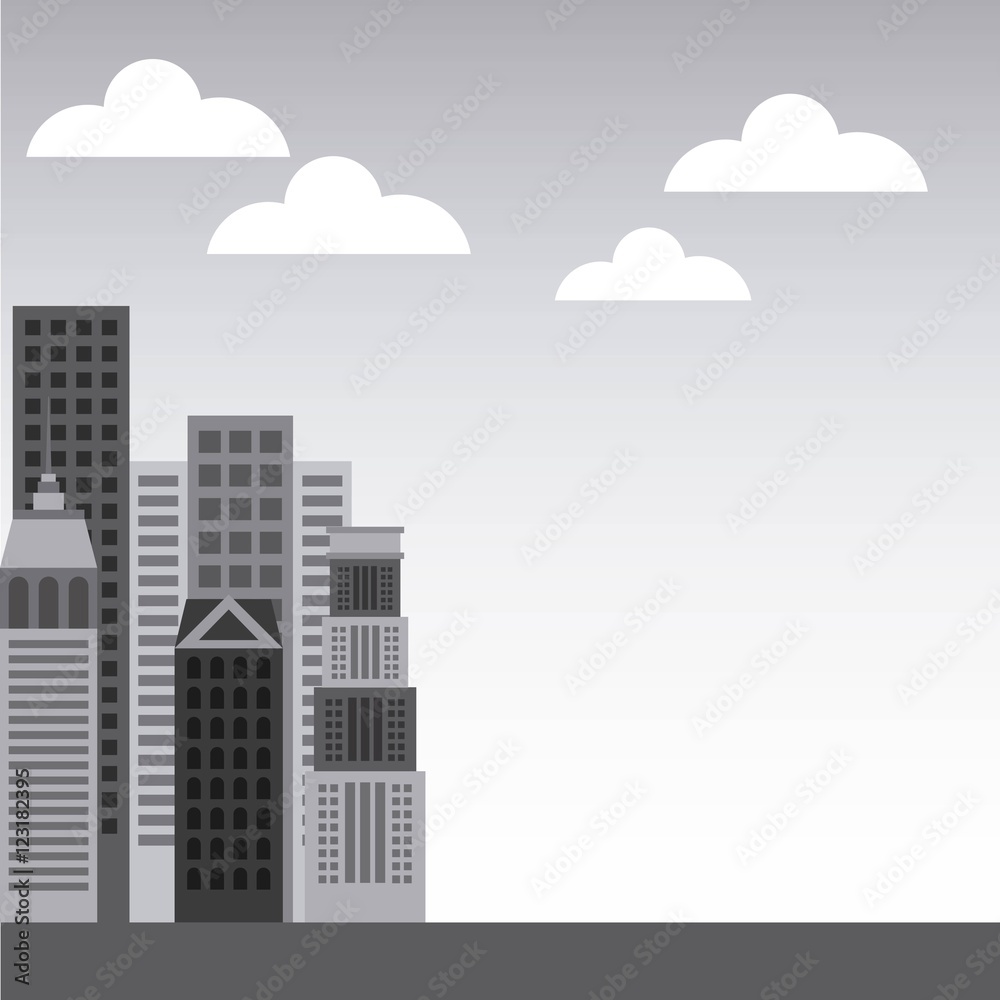 buildings cityscape skyline icon vector illustration design