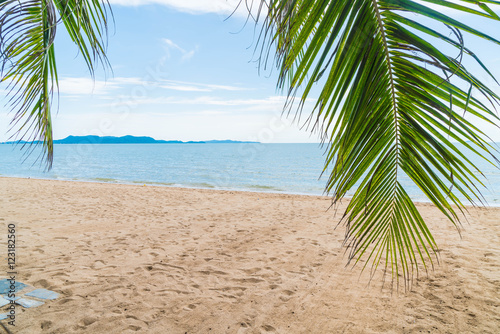 Palm and tropical beach at Pattaya in Thailand