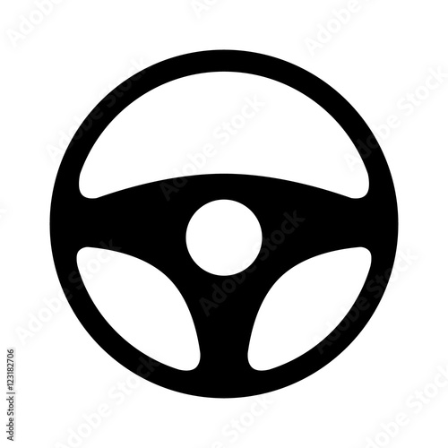 Car / automobile steering wheel or driving wheel flat icon for apps and websites