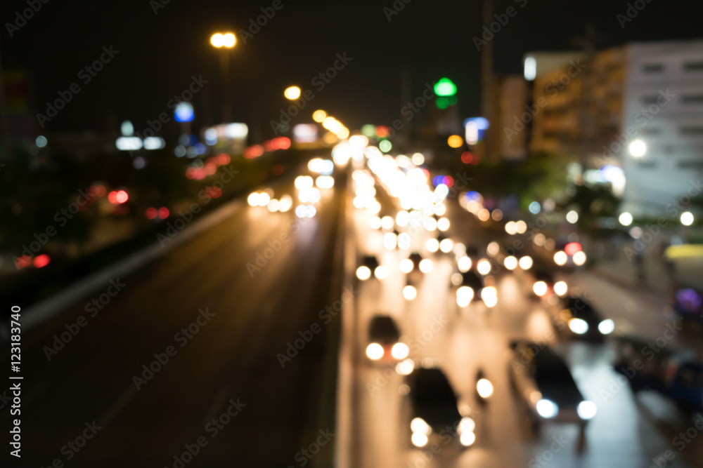 Blurred background. background is blurred light from the road at night.