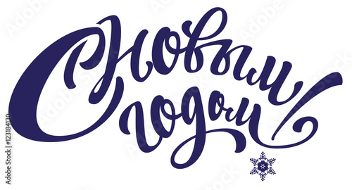Happy New Year lettering text. Translated from Russian
