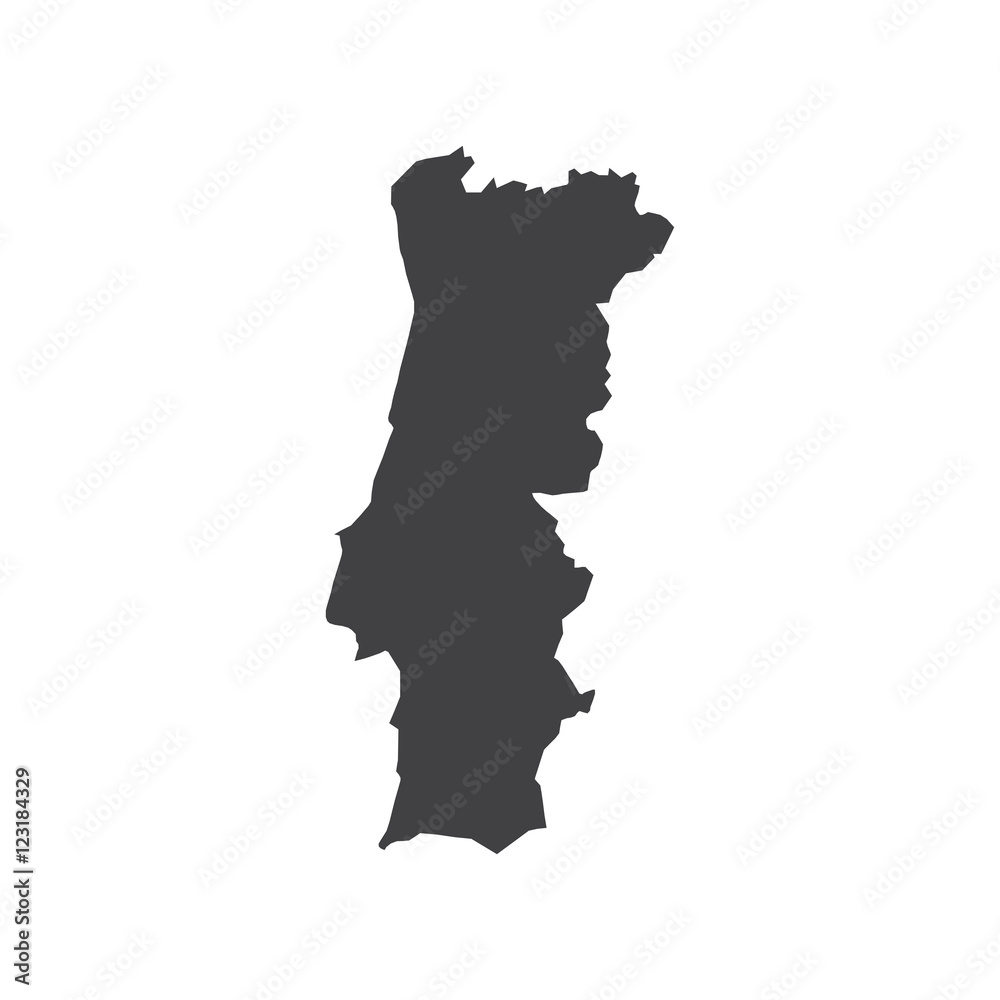 Portuguese Republic map silhouette