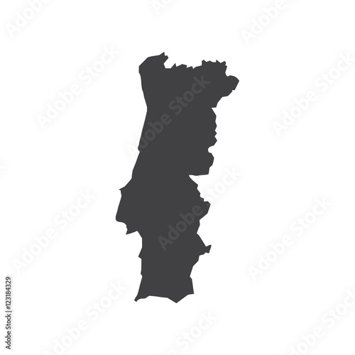 Portuguese Republic map silhouette