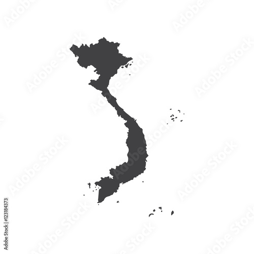 Socialist Republic of Vietnam map silhouette photo
