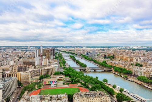 PARIS  FRANCE - JULY 01  2016   Panorama of Paris view from the