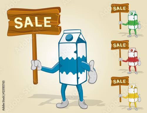 Milk Carton Sale With Thumb Up