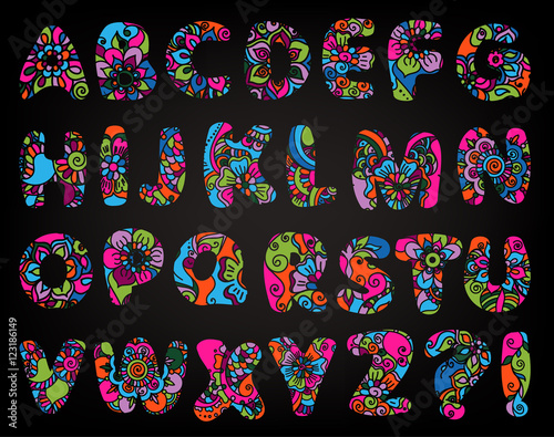 Vector cartoon alphabet