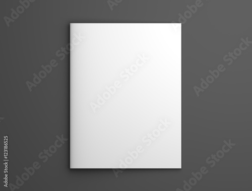 Blank portrait, US-Letter, brochure or magazine isolated on gray.