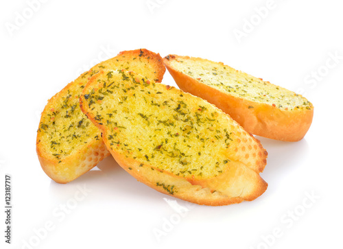 garlic bread isolated on white background