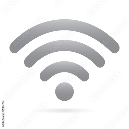 gray wifi icon wireless symbol on isolated background