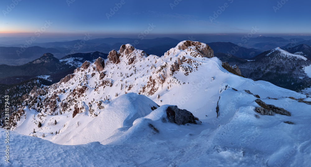 Night in mountain panorama landscape Night in mountain panorama landscape