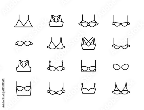 Vector ladies bra icons set