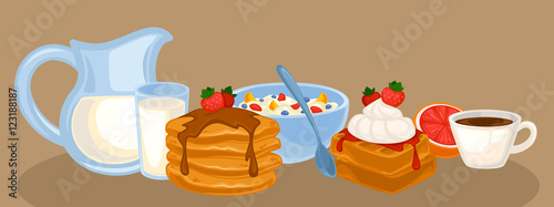 Vector breakfast food set