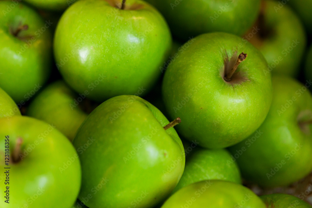 Green apple Raw fruit and vegetable backgrounds overhead perspective, part of a set collection of healthy organic fresh produce Green apple Raw fruit and vegetable backgrounds overhead perspective, part of a set collection of healthy organic fresh produce