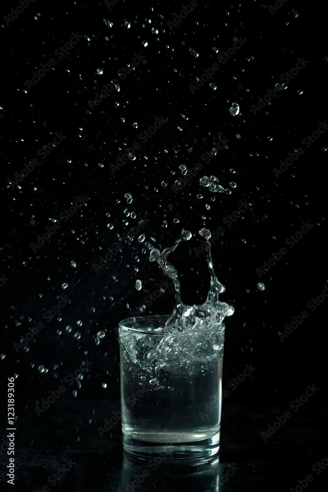 Water splash in glass Water splash in glass