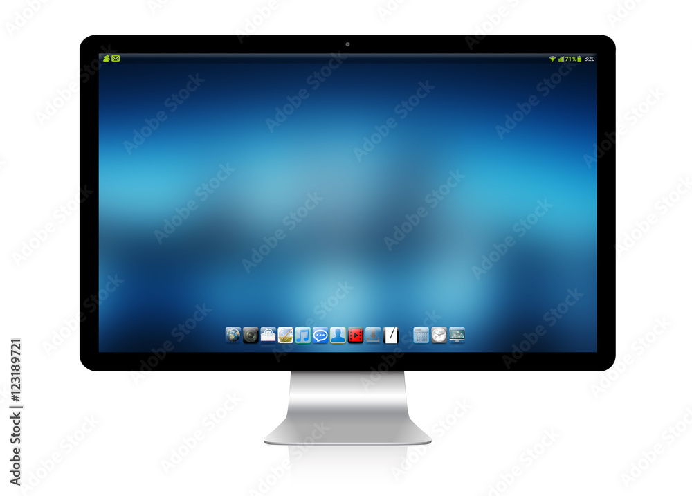 Modern computer on white background 3D rendering Modern computer on white background 3D rendering