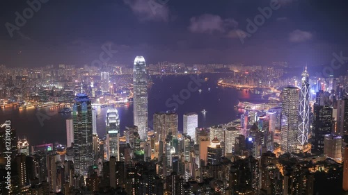Wallpaper Mural 4k Time-lapse of Hong Kong city at night, view from The Peak Torontodigital.ca