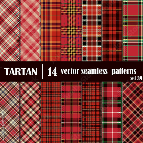 Set Tartan Seamless Pattern.