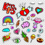 Set of Fashion patch badges, stickers kit