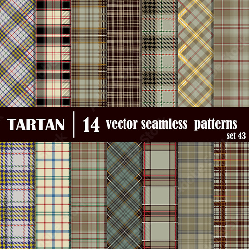 Set Tartan Seamless Pattern.