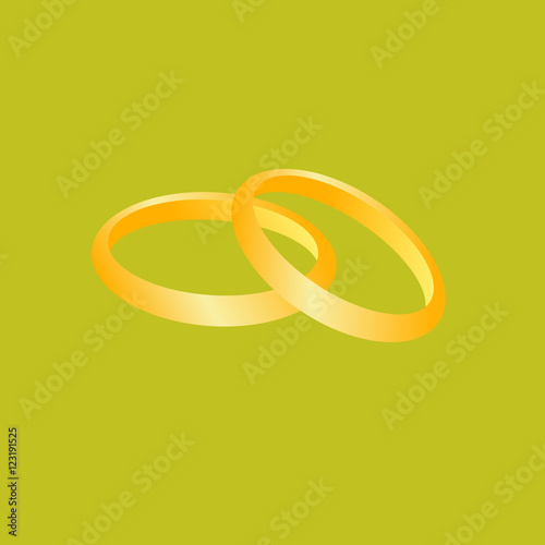 Gold wedding rings vector,backgrounds yellow green.