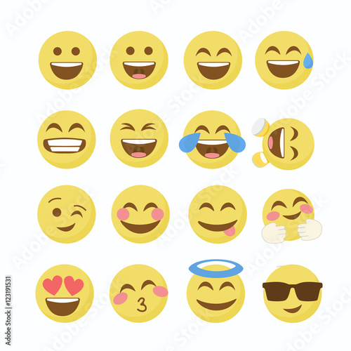 Emoji Flat Icons .Emoticon  set.   icon.   design.