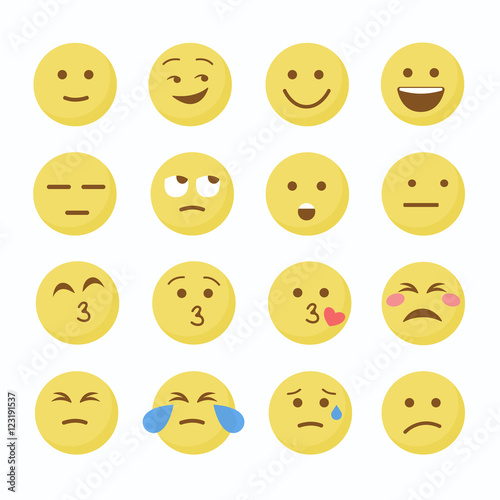 Emoji Flat Icons. Emoticon  set.   icon.   design.