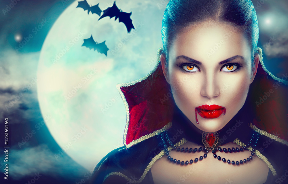 Fantasy Halloween woman portrait. Beauty sexy vampire foto de Stock | Adobe  Stock