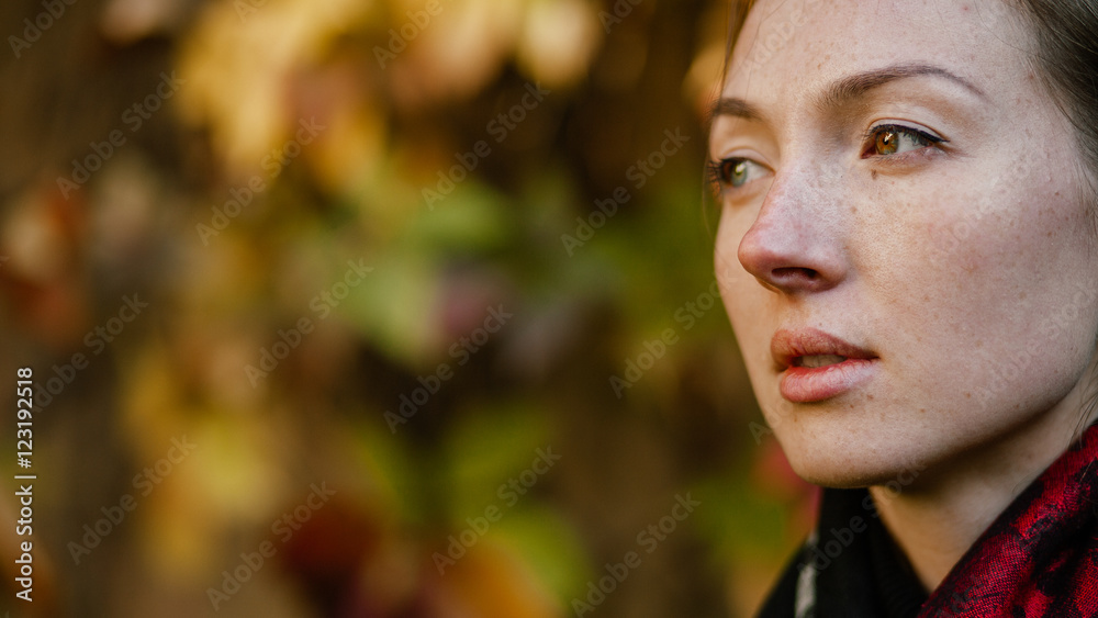 Beautiful girl in black coat oudoor Beautiful girl in black coat oudoor