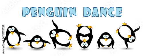 happy penguin dance at party