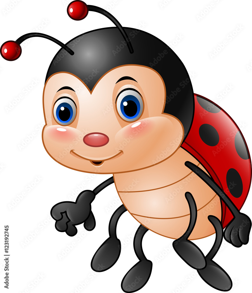 Naklejka premium Cartoon funny ladybug