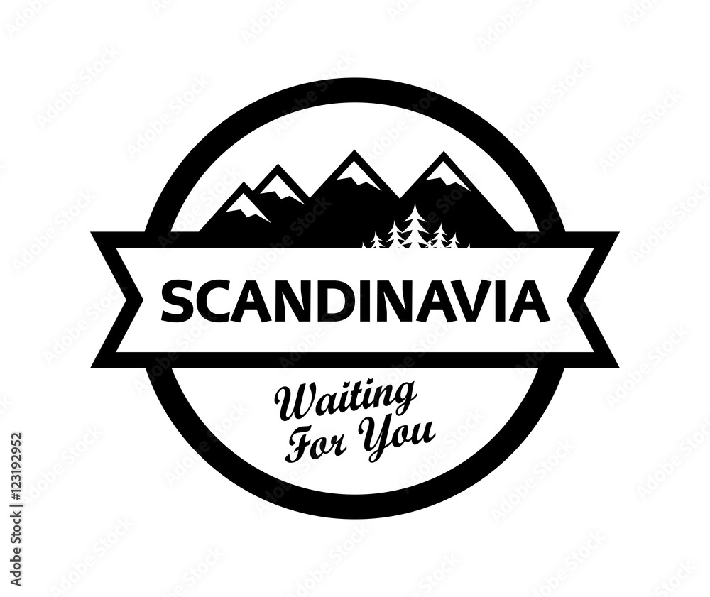 Logo with Scandinavian Nature Landscape