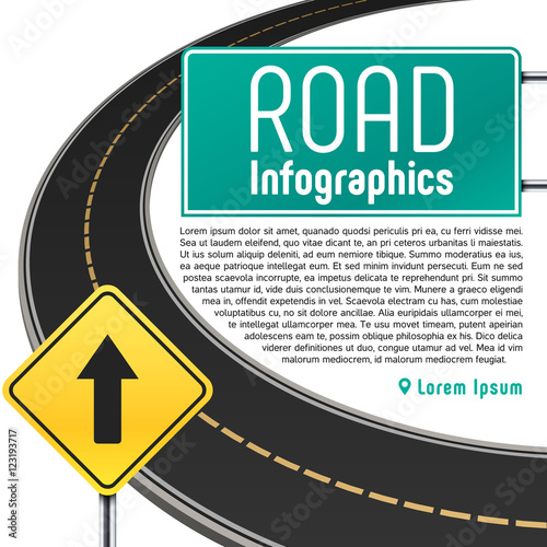 Road trip map vector infographics