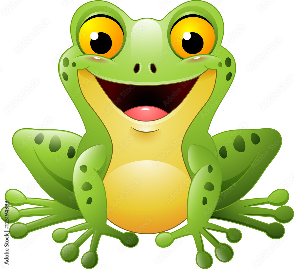 Obraz premium Kreskówka śliczna żaba