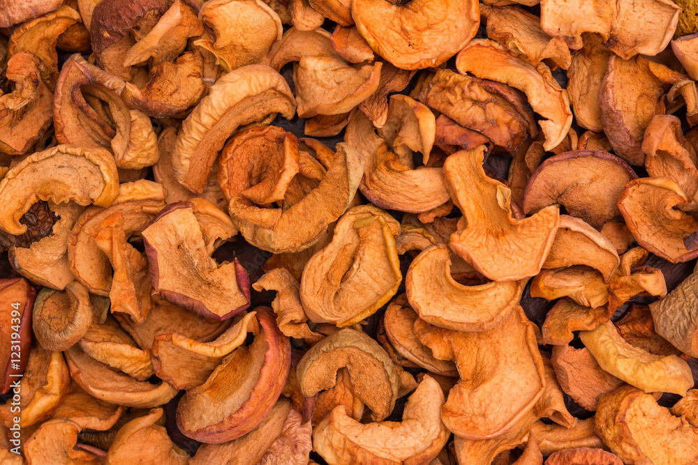 Apples dried slices background Apples dried slices background