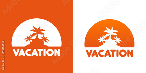 Round Icon with Palm Trees