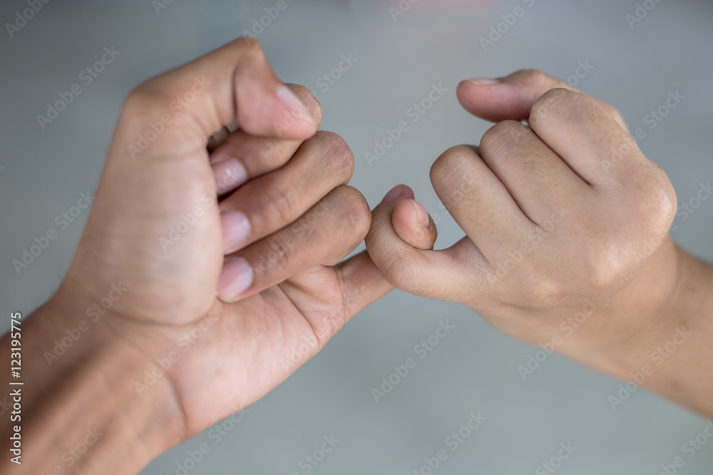 hook each other's little ; be hand in hand hook each other's little ; be hand in hand
