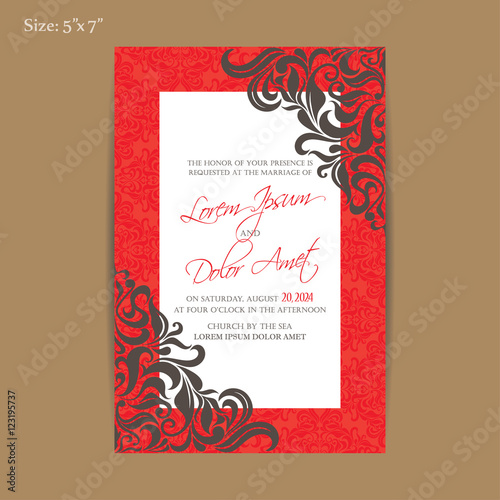 Luxury vintage wedding invitation card