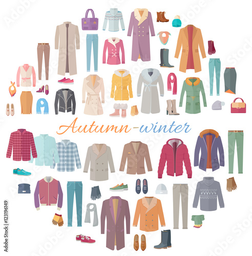Autumn-Winter Clothes Collection Illustration