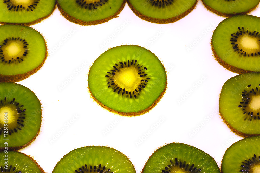 Healthy fresh kiwi on a white background
