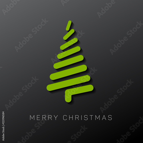 Modern vector christmas tree made from lines