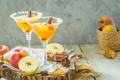 Apple cocktail with cinnamon and anise