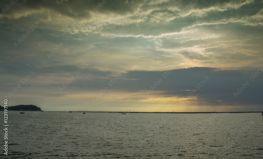 Fototapeta premium Darkness sky at sea