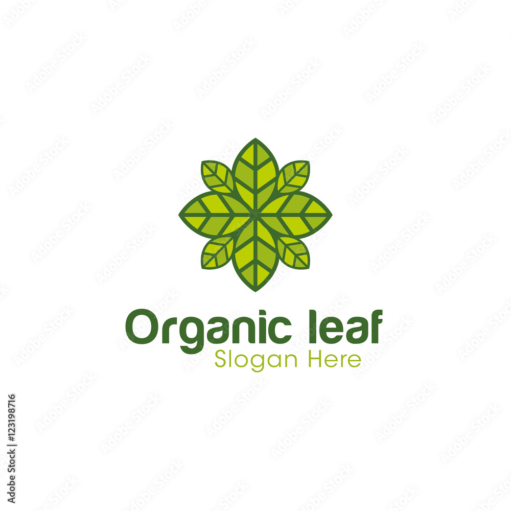Organic Leaf logo design vector