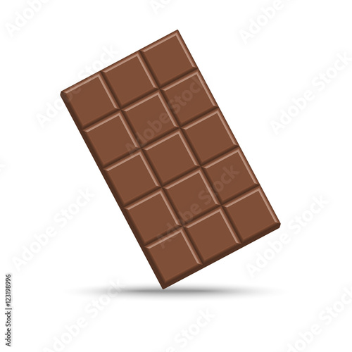Chocolate bar isolated on white, vector illustration