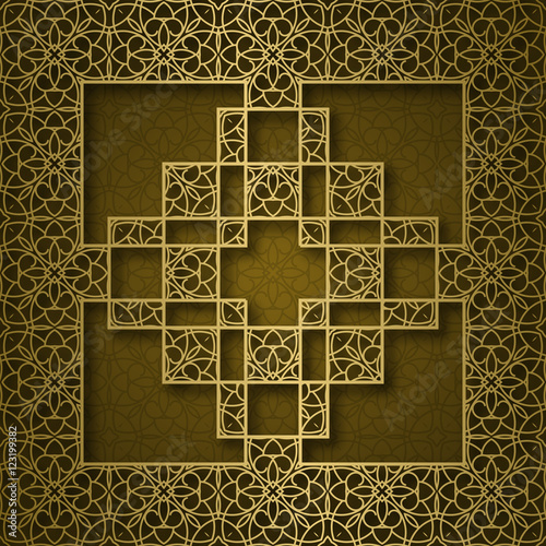 Принти на полотні Traditional ornamental background with square cruciform frame