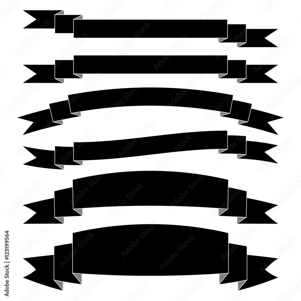 Set of retro ribbons, can be used as banners. Vector illustration, isolated on white. Set of retro ribbons, can be used as banners. Vector illustration, isolated on white.
