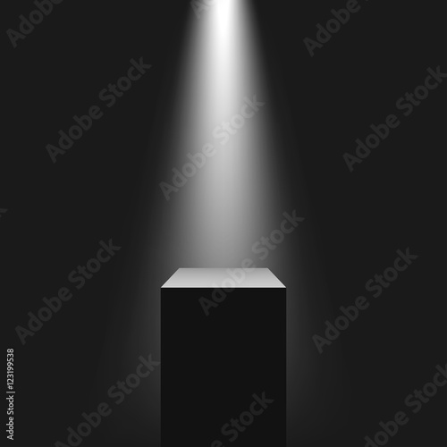 Pedestal with light source, vector illustration.